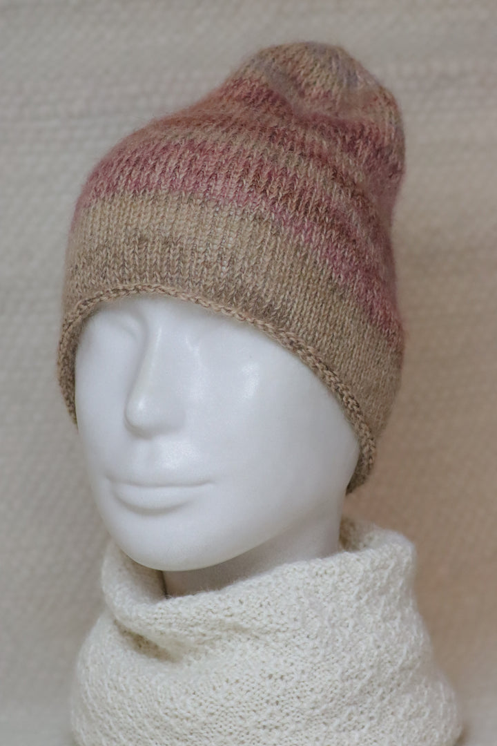 Handmade patterned alpaca blend Beanie (60% Alpaca)